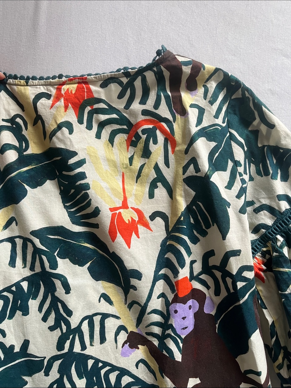 Gorman Organic Cotton Monkey Print Drop Waist Dress Size S - Picture 10 of 11